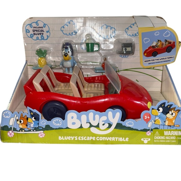 Nwt bluey discontinued Escape Convertible Toy Car - Red - Picture 1 of 2